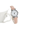 Women's Leather Watch Metal Case Pu Strap Stainless Steel Clasp Mineral Strengthened Glass Mirror Round Dial Leisure Style