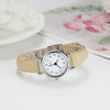 Women's Leather Watch Metal Case Pu Strap Stainless Steel Clasp Mineral Strengthened Glass Mirror Round Dial Leisure Style