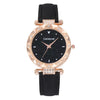 Women's Leisure Alloy And Imitation Leather Round Dial Watch With Ordinary Glass Mirror Spiral Crown And Pin Buckle