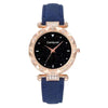 Women's Leisure Alloy And Imitation Leather Round Dial Watch With Ordinary Glass Mirror Spiral Crown And Pin Buckle
