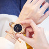 Women's Leisure Alloy And Imitation Leather Round Dial Watch With Ordinary Glass Mirror Spiral Crown And Pin Buckle