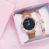 Women's Leisure Alloy And Imitation Leather Round Dial Watch With Ordinary Glass Mirror Spiral Crown And Pin Buckle
