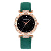 Women's Leisure Alloy And Imitation Leather Round Dial Watch With Ordinary Glass Mirror Spiral Crown And Pin Buckle