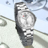 Women's Leisure Alloy And Stainless Steel Rhinestone Round Dial Quartz Watch