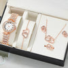 Women's Leisure Alloy And Stainless Steel Round Dial Diamond Watch With Roman Numerals