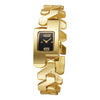 Women's Leisure Alloy And Stainless Steel Square And Round Dial Watch With Wave Curve Design