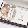 Women's Leisure Alloy Band Quartz Watch Set With Round Dial