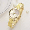 Women's Leisure Alloy Band Round Dial Quartz Watch With Rose Gold Pin Buckle