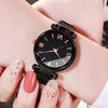 Women's Leisure Alloy Band Round Dial Starry Sky Roman Face Watch Set