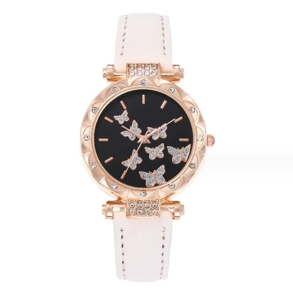 Women's Leisure Alloy Case Imitation Leather Strap Round Dial Wrist Watch