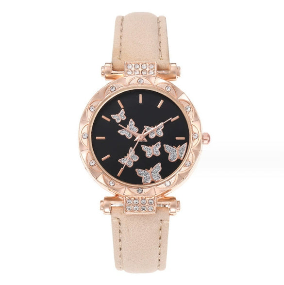 Women's Leisure Alloy Case Imitation Leather Strap Round Dial Wrist Watch