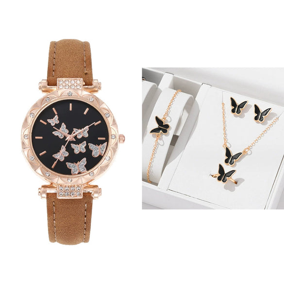 Women's Leisure Alloy Case Imitation Leather Strap Round Dial Wrist Watch