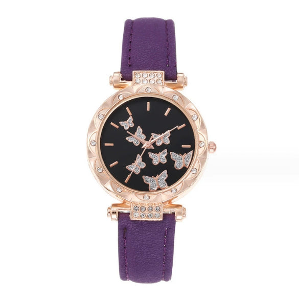Women's Leisure Alloy Case Imitation Leather Strap Round Dial Wrist Watch