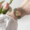 Women's Leisure Alloy Case Imitation Leather Strap Square Quartz Watch
