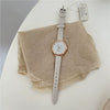 Women's Leisure Alloy Case Ordinary Glass Mirror Digital Scale Quartz Belt Watch