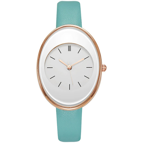 Women's Leisure Alloy Case Quartz Watch With Imitation Leather Strap And Stainless Steel Clasp Round Dial