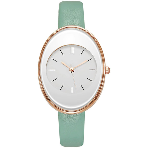 Women's Leisure Alloy Case Quartz Watch With Imitation Leather Strap And Stainless Steel Clasp Round Dial