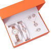 Women's Leisure Alloy Jewelry Set With Round Dial And Stainless Steel Clasp