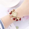 Women's Leisure Bracelet Watch With Alloy Case Pu Strap And Round Dial