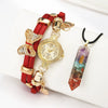 Women's Leisure Bracelet Watch With Alloy Case Pu Strap And Round Dial