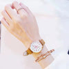 Women's Leisure Cute Heart Shaped Alloy Case Imitation Leather Strap Titanium Buckle Watch