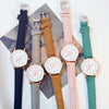 Women's Leisure Cute Heart Shaped Alloy Case Imitation Leather Strap Titanium Buckle Watch