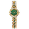Women's Leisure Diamond Bracelet Watch Twopiece Set Alloy Case Imitation Leather Strap Titanium Metal Clasp Round Dial