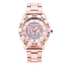 Women's Leisure Diamond Quartz Watch Alloy Case Stainless Steel Strap Round Dial