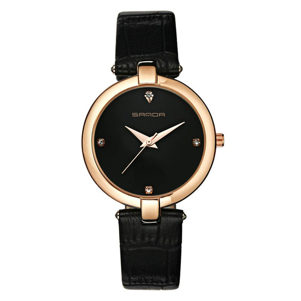 Women's Leisure Fashion Watch Zinc Alloy Case Pu Strap Round Dial Horseshoe Buckle Waterproof