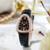 Women's Leisure Pu Strap Snakeshaped Quartz Watch With Diamond