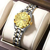 Women's Leisure Quartz Watch Alloy Case And Strap Round Dial With Print Logo