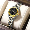 Women's Leisure Quartz Watch Alloy Case And Strap Round Dial With Print Logo