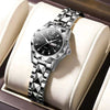 Women's Leisure Quartz Watch Alloy Case And Strap Round Dial With Print Logo