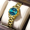 Women's Leisure Quartz Watch Alloy Case And Strap Round Dial With Print Logo