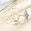 Women's Leisure Quartz Watch Alloy Case Imitation Leather Strap Round Dial Diamondencrusted