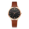 Women's Leisure Quartz Watch Set With Alloy Case Imitation Leather Strap And Round Dial