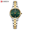 Women's Leisure Quartz Watch With Alloy Case Stainless Steel Band And Round Dial Set With Rhinestones