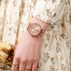 Women's Leisure Quartz Watch With Diamond Alloy Case And Steel Belt Round Dial