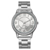 Women's Leisure Quartz Watch With Diamond Alloy Case And Steel Belt Round Dial