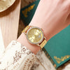 Women's Leisure Quartz Watch With Diamond Alloy Case And Steel Belt Round Dial