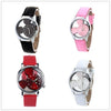Women's Leisure Quartz Watch With Round Dial Alloy Case Imitation Leather Strap And Stainless Steel Buckle