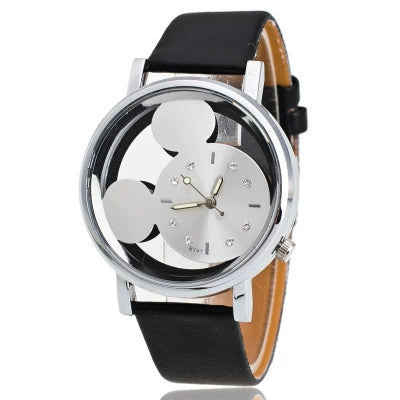 Women's Leisure Quartz Watch With Round Dial Alloy Case Imitation Leather Strap And Stainless Steel Buckle