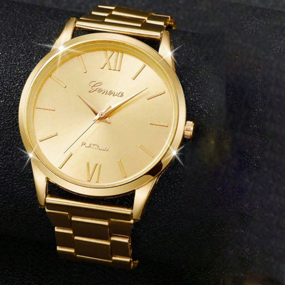 Women's Leisure Quartz Watch With Zinc Alloy Band And Round Dial