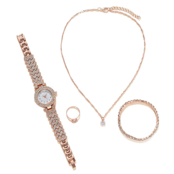 Women's Leisure Round Dial Watch With Alloy Strap And Zinc Alloy Case