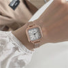 Women's Leisure Square Watch With Alloy Case And Imitation Leather Strap