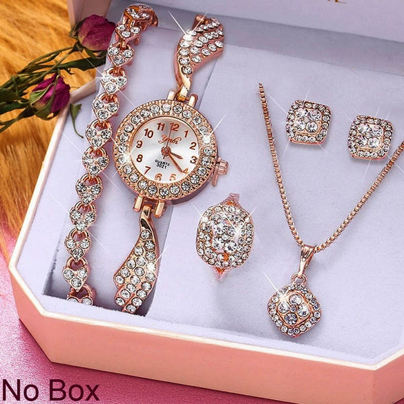 Women's Leisure Style Alloy Band Round Dial Watch With Stainless Steel Clasp