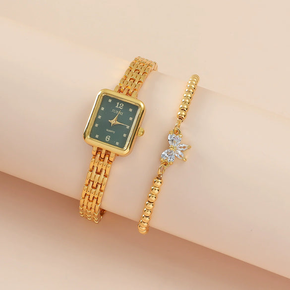 Women's Leisure Style Alloy Case Imitation Leather Strap Round Dial Watch With Spiral Crown And Pin Buckle