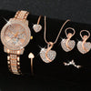 Women's Leisure Style Round Dial Alloy And Stainless Steel Watch With Full Diamond Highface Value