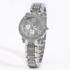 Women's Leisure Style Round Dial Alloy And Stainless Steel Watch With Full Diamond Highface Value