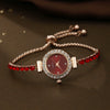 Women's Leisure Style Round Diamondencrusted Quartz Bracelet Watch And Jewelry Set With Alloy And Stainless Steel Materials